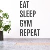 Eat Sleep Gym Repeat Fitness Gym Wall Sticker
