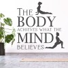 The Body Achieves What The Mind Believes Gymnastics Quote Wall Sticker