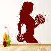 Woman Weight Lifting Fitness Gym Wall Sticker