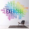 Rainbow Exercise Text Fitness Gym Wall Sticker