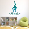 Personalised Name Teal Blue Gymnastics Wall Sticker