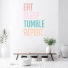 Eat Sleep Tumble Repeat Colourful Gymnastics Quote Wall Sticker