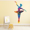 Paint Splash Ballet Dancer Gymnastics Wall Sticker