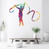 Rhythmic Ribbon Twirl Gymnastics Wall Sticker