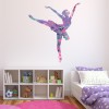 Purple Paint Splash Ballet Dancer Gymnastics Wall Sticker