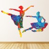 Paint Splash Dance Duo Gymnastics Wall Sticker