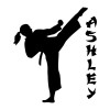 Personalised Name Female Martial Arts Wall Sticker