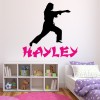 Pink Personalised Name Female Martial Arts Wall Sticker