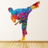 Colourful Standing Kick Karate Martial Arts Wall Sticker