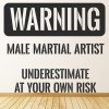 Warning Male Martial Arts Wall Sticker