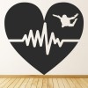 Pulse Line Heart Skydiving Wall Sticker