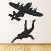 Plane & Skydiver Skydiving Extreme Sports Wall Sticker