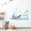 Ship & Dolphins Watercolour Design Kids Wall Sticker