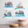 Ships & Boats Bathroom Childrens Wall Sticker Set