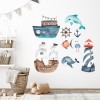 Nautical Boat & Lighthouse Bathroom Nursery Wall Sticker Set