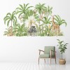 Tropical Safari Animals & Palm Trees Wall Sticker Scene