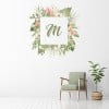 Personalised Initial Green & Pink Tropical Frame Wall Sticker