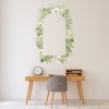 White & Green Flowers Tropical Floral Arch Frame Wall Sticker