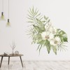 White Flowers & Green Leaves 2 Tropical Floral Wall Sticker