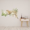 Leopard On Branch Tropical Floral Branch Wall Sticker
