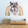 Rainbow Wolf Childrens Wall Sticker