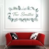 Personalised Family Name Leaf Frame Wall Sticker