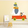 Elephant Dog Car Orange Wall Sticker by Les Petits Buttons