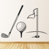 Golf Club Golf Ball & Flag Wall Sticker