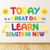 Learn Something New Rainbow Quote School Classroom Wall Sticker
