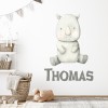 Personalised Name Cute Baby Rhino Childrens Nursery Wall Sticker