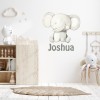 Personalised Name Cute Baby Elephant Nursery Wall Sticker