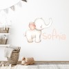 Personalised Name Baby Elephant Childrens Nursery Wall Sticker