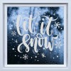 Let It Snow Christmas Snowflake Quote Frosted Window Sticker