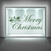 Merry Christmas Holly Quote Window Sticker