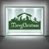 Merry Christmas Nativity Scene Window Sticker