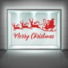 Merry Christmas Quote Santa Reindeer Window Sticker