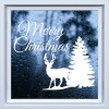 Merry Christmas Quote Reindeer Tree Window Sticker