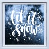 Let It Snow Christmas Snowflake Quote Window Sticker