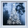 Festive Snowflake Christmas Tree Frosted Window Sticker