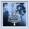 Floral Christmas Tree Frosted Window Sticker