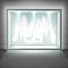 Winter Stag Christmas Forest Scene Frosted Window Sticker
