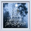 Joy Love Peace Christmas Tree Quote Frosted Window Sticker