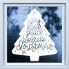 Believe Christmas Tree Quote Frosted Window Sticker