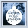 Peace Joy & Love Christmas Bauble Frosted Window Sticker