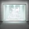 Merry Christmas Reindeer & Snowflakes Frosted Window Sticker