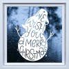 We Wish You A Merry Christmas Snowman Frosted Window Sticker