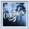 Merry Christmas Swirl Font Frosted Window Sticker