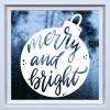 Merry & Bright Christmas Bauble Frosted Window Sticker