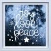 Joy Love Peace Christmas Quote Frosted Window Sticker