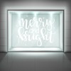 Merry & Bright Christmas Quote Frosted Window Sticker
